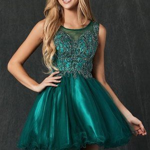 Scoop Neck A-Line Short Prom Dress JT789